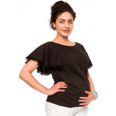 Be MaaMaa tehotenské tričko blúzka Sofie čierne