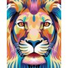zuty Maľovanie podľa čísel - Farebný lev s upreným pohľadom, 40x50 cm, bez rámu a bez vypnutia plátna (8596530059363)