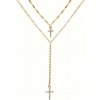 Carmine Medusa Minimalistický štýl dvojvrstvový retiazkový náhrdelník s kamienkovým krížom FE49899927011671HI