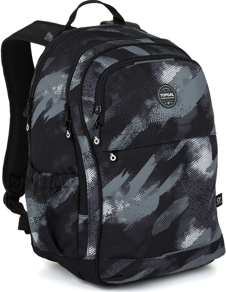 Topgal Študentský batoh Urban Camouflage RONY 26040 čierna