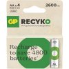 Nabíjacie batérie R6/AA GP ReCyko+ 2600mAh - 4 ks blister