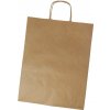 Papierová taška s krúteným uchom, dĺžka 41 cm, šírka 32 cm, záložka 16 cm, hnedá