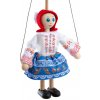 Drevená marioneta Dievča, 14 cm