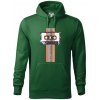 Retro kazeta - pruhy - Mikina pánska Cape s kapucňou - 5XL ( Fľaškovozelená )