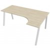 Pracovný stôl UNI A, ergo, ľavý, 180x75,5x120 cm, agát/biela
