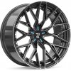 WOLFRACE Wolfsburg GTR Custom hliníkové disky 8,5x20 5x115 ET40 Gloss Raven Black Polished Blue Inserts
