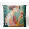 Takoy Zamatová obliečka na vankúš 45x45 žena s vínom 1-HT-00357 | 45 x 45 cm