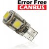 LED auto žiarovka 5 SMD 5050 Canbus resistor, T10
