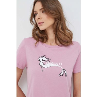 Pinko Bavlnené tričko dámsky 100355.A1OC ružová