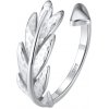 Majya Strieborný nastaviteľný prsteň LEAF 11306