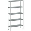 Kovona kovový regál, 175 x 75 x 30 cm, 5 políc, biely