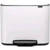 Brabantia Bo Pedálový odpadkový kôš na triedený odpad 11 + 23 L biela / 54 x 44 x 36.3 cm (121142)