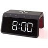 Nedis | Nedis WCACQ30BK - Budík s LCD a bezdrôtovou nabíjačkou 15W/5V čierny | NE0547