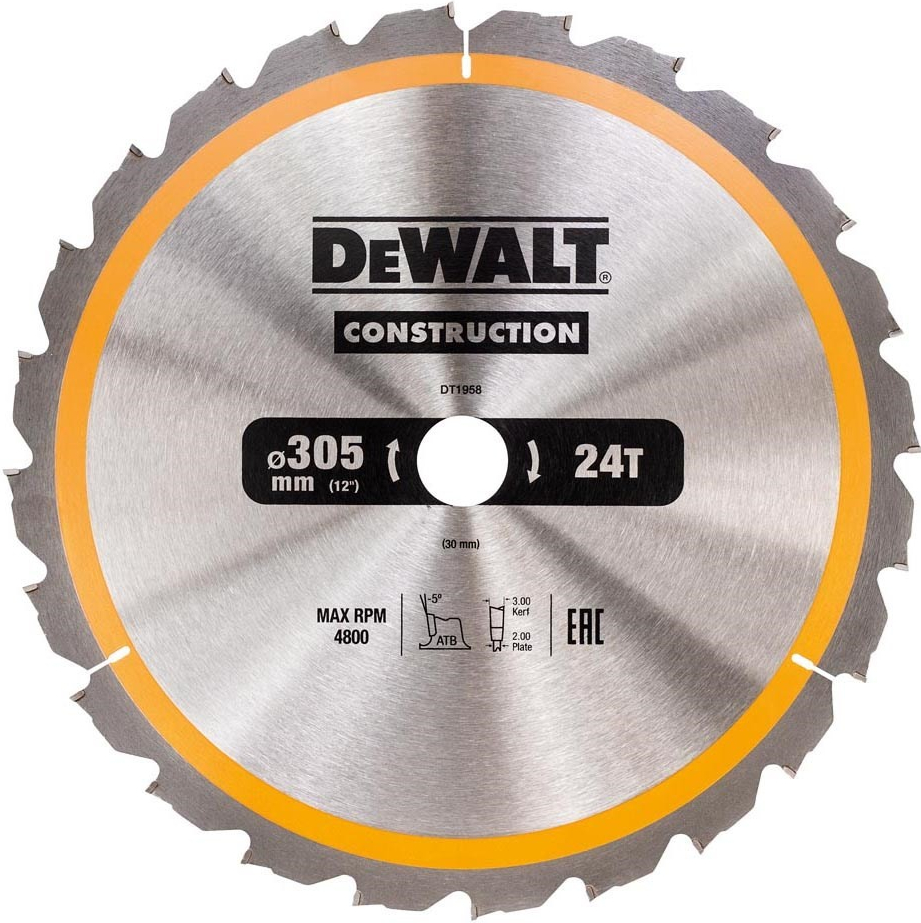 DeWALT DT1958 Pílový kotúč CONSTRUCTION, ø 305 mm, 24 zubov