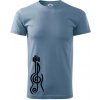 Husľový kľúč gitara - Klasické pánske tričko vyššej gramáže - L ( Denim )