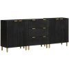 vidaXL Komody 3 ks čierne kompozitné drevo