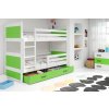 BMS Group Poschodová posteľ RICO 2 - 200x90cm - Biely - Zelený