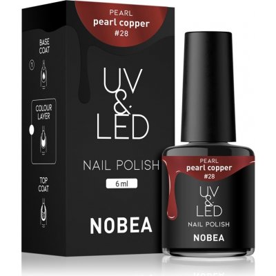 NOBEA UV & LED Nail Polish gélový lak na nechty s použitím UV/LED lampy lesklý odtieň Pearl copper #28 6 ml