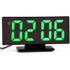 E-CLOCK DM847-3618L Elektronický LED budík, digitálne hodiny s LCD displejom, dátumom a teplotou, zelená