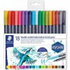 Fixky v tvare štetca, sada, 0,5 0,8 1,0 6,0 mm, obojstranné, STAEDTLER 3001, 18 farieb