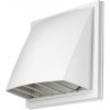 Plastová vetracia mriežka so strieškou a klapkou Dalap GP 122 BKF ASA, 150x150 mm / Ø 125 mm, biela