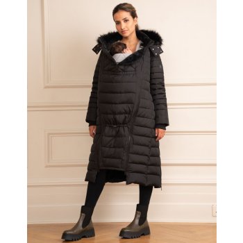 Zimná tehotenská a nosičská bunda 3v1 Seraphine Adena Extra Long Black