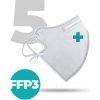 Nanolab nano bezpečný respirátor FFP3 biely medi logo krížok 5 ks