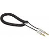 HAMA 80854 AluLine špirálový kábel jack 3,5 mm vidlica-vidlica, 0,26 m