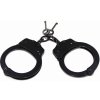 Double Lock Black Steel Handcuffs, putá na ruky oceľové čierne