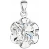 Evolution Group Strieborný prívesok s krištálom Swarovski biela kytička 34230.1, darčekové balenie