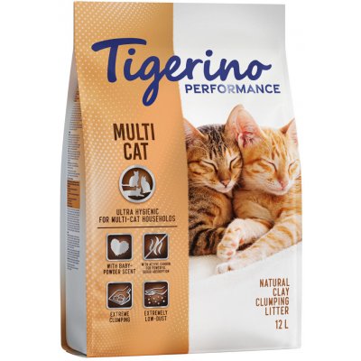 Tigerino Performance Multi Cat podstielka s vôňou detského púdru 2 x 12 l