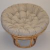 Nábytek PEGAS Ratanový papasan 115 cm medový - polstr tmavě béžový melír