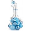 PartyDeco Set balónikov 1. narodeniny modro strieborný 90 x 140 cm