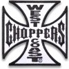 Moto nášivka West Coast Choppers White 10cm x 10cm