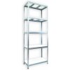 Pozinkovaný regál Biedrax 50 x 120 x 240 cm - 5 políc biele lamino 12mm