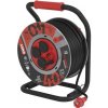 EMOS Vonkajší predlžovací kábel na bubne 40 m / 4 zás. / čierny / guma-neoprén / 230V / 2,5 mm2 P08440