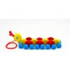 Teddies Húsenica drevo ťahacia farebná 27 cm