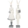 Dekorácia zajačia slečna v bielej sukni a saku 10*9*32 cm