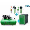 AtmosSestava kompresor + sušička + filtrace - SAP5,5/500 příkon 5,5 kW, výkon 750 l/min, 10 bar, vzdušník 500 l, sušička, filtrace