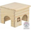 Drevený domček s rovnou strechou 15 x 12 x 15 cm, napr. škrečok