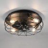 Reality Leuchten Stropný ventilátor Trondheim, remote 4xE27, čierna - R61095032