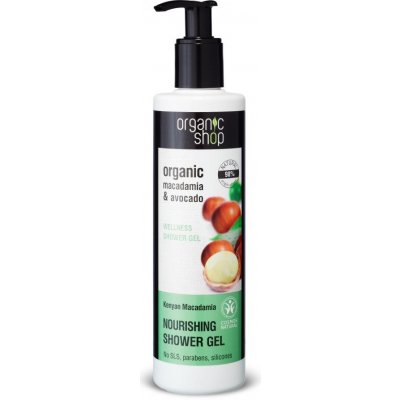 Organic Shop vyživujúci organický sprchový gél z makadamiových orechov 280 ml