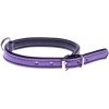 COBBYS PET Obojok z brúsenej pravej kože fialový podšitý pravou čiernou kožou 15mm/50cm