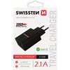 Nabíjačka Swissten Smart IC 2.1A s 2 USB konektormi, čierna 22033000