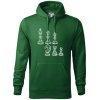 Šachové figúrky kreslené - Mikina pánska Cape s kapucňou - L ( Fľaškovozelená )