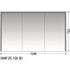 Zrkadlová skrinka bez osvetlenia Intedoor OMP ZS 120 3D