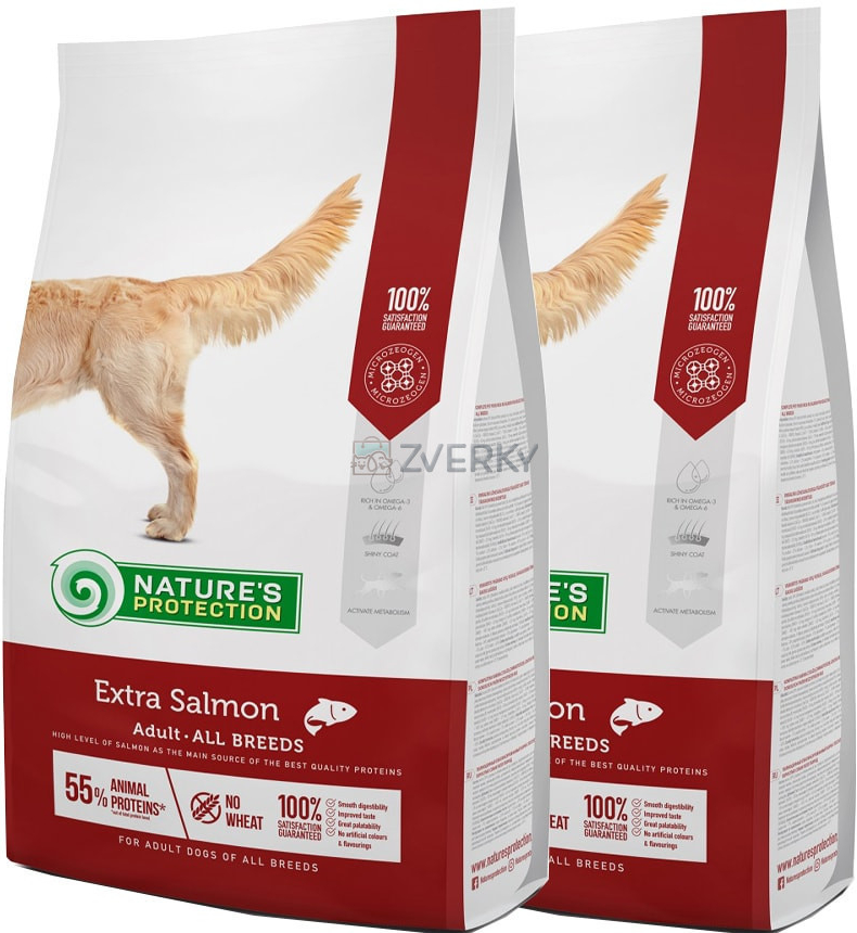 Natures Protection dog Adult extra salmon all breed 2 x 12 kg