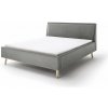Svetlosivá čalúnená dvojlôžková posteľ s úložným priestorom s roštom 180x200 cm Frieda – Meise Möbel