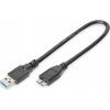 Kábel Digitus USB - microUSB typ B, 0,25 m, čierny