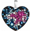 PAVONA Strieborný prívesok s krištáľmi Swarovski mix farieb srdce 34243.3 galaxy